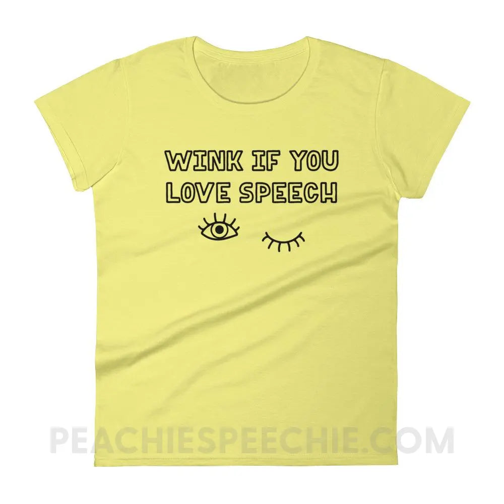 Wink If You Love Speech Women’s Trendy Tee - T-Shirts & Tops peachiespeechie.com