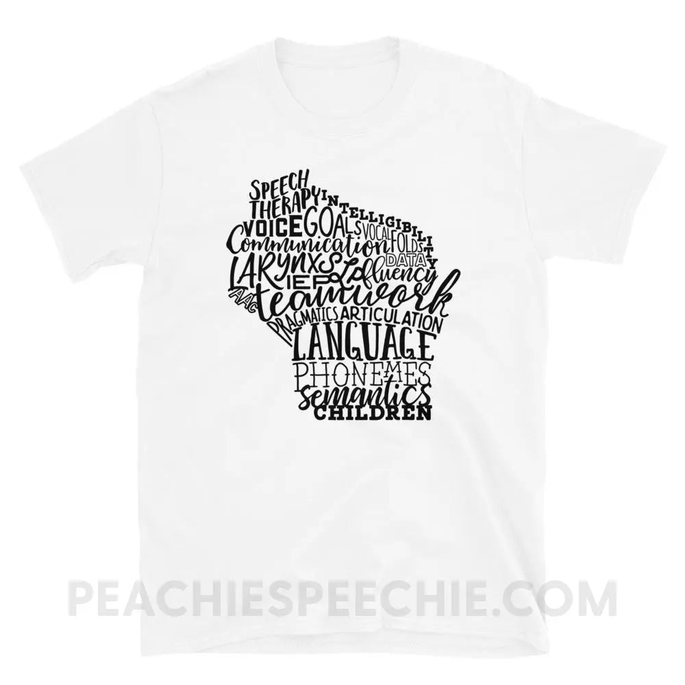Wisconsin SLP Classic Tee - White / S - T-Shirts & Tops peachiespeechie.com
