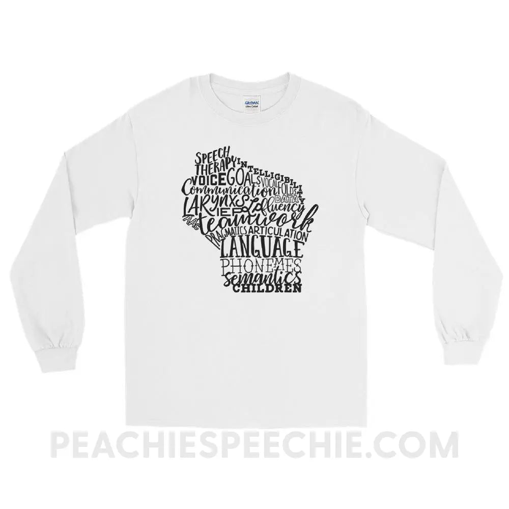 Wisconsin SLP Long Sleeve Tee - White / S - T-Shirts & Tops peachiespeechie.com