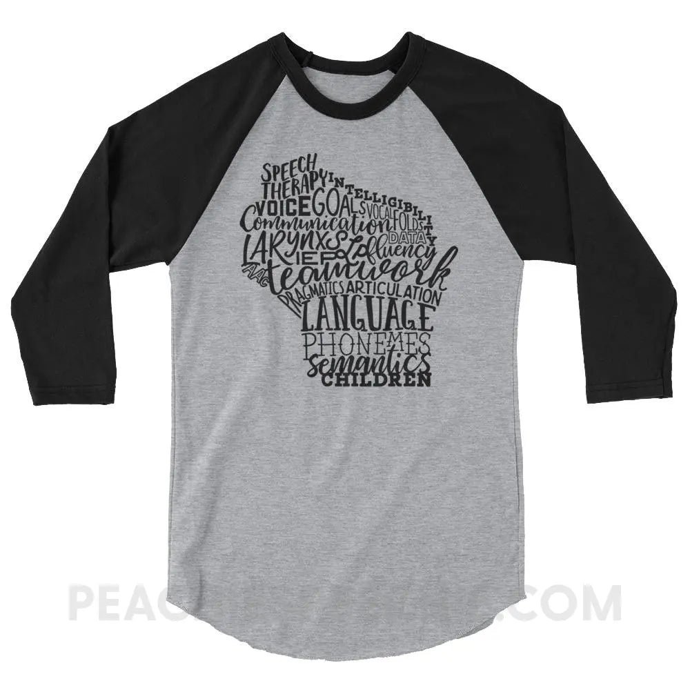 Wisconsin SLP Baseball Tee - Heather Grey/Black / XS T-Shirts & Tops peachiespeechie.com