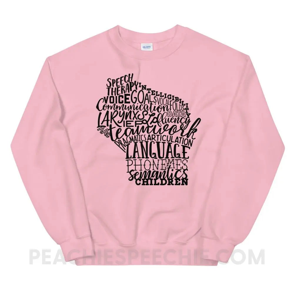 Wisconsin SLP Classic Sweatshirt - Light Pink / S - Hoodies & Sweatshirts peachiespeechie.com
