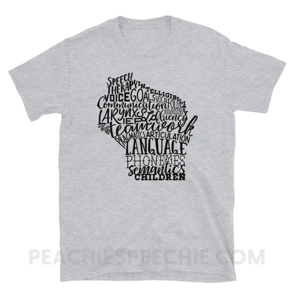 Wisconsin SLP Classic Tee - Sport Grey / S - T-Shirts & Tops peachiespeechie.com