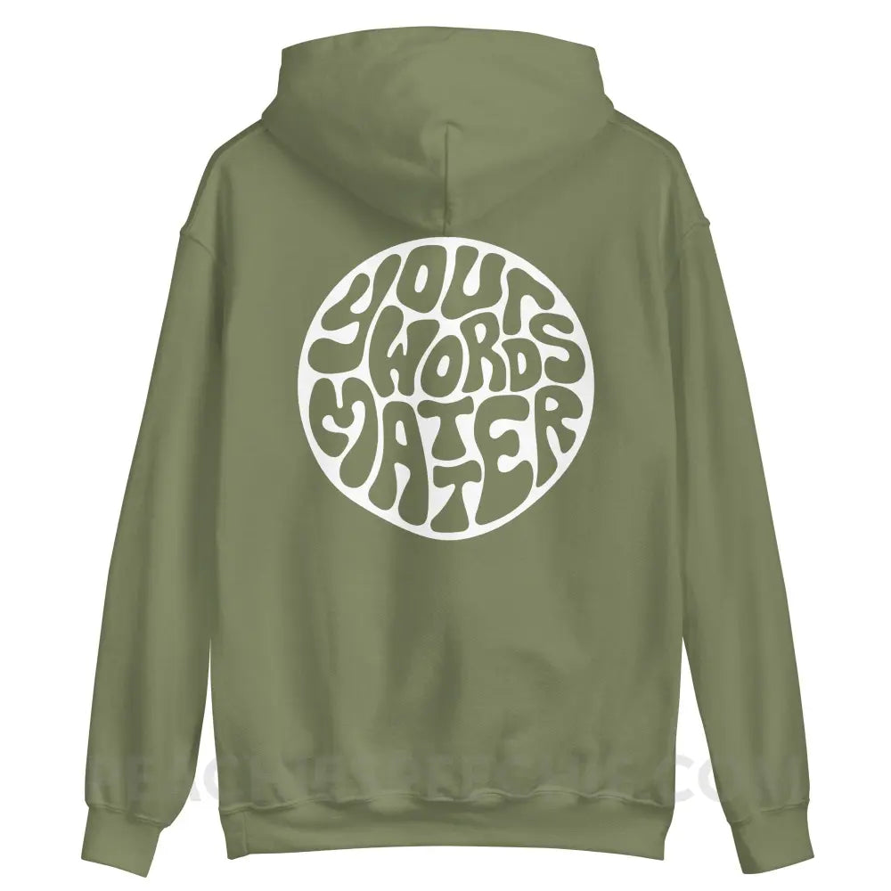 Your Words Matter Circle Classic Hoodie - peachiespeechie.com