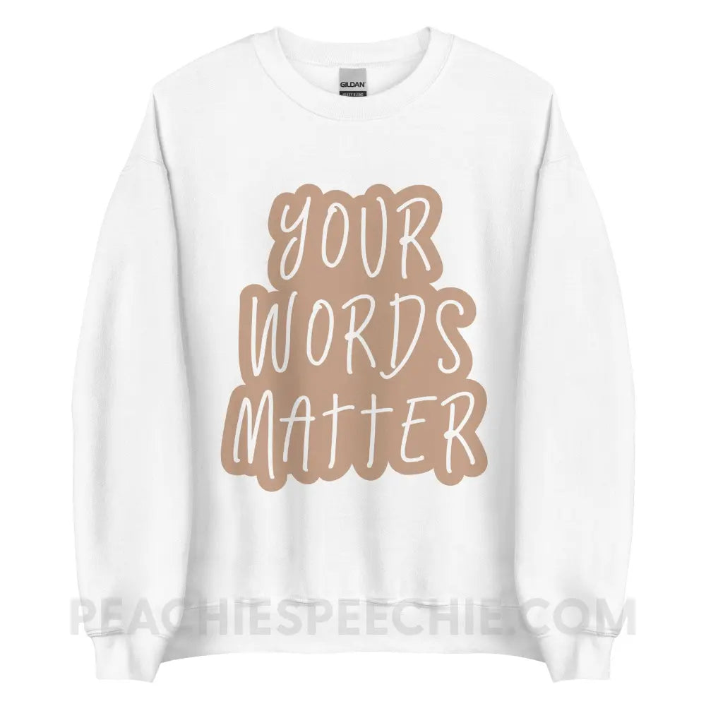 Your Words Matter Cloud Classic Sweatshirt - White / S peachiespeechie.com