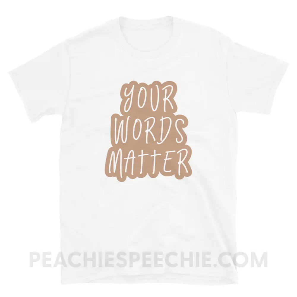 Your Words Matter Cloud Classic Tee - White / S - T-Shirt peachiespeechie.com