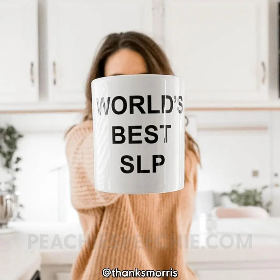 World’s Best SLP Coffee Mug - 11oz Mugs peachiespeechie.com