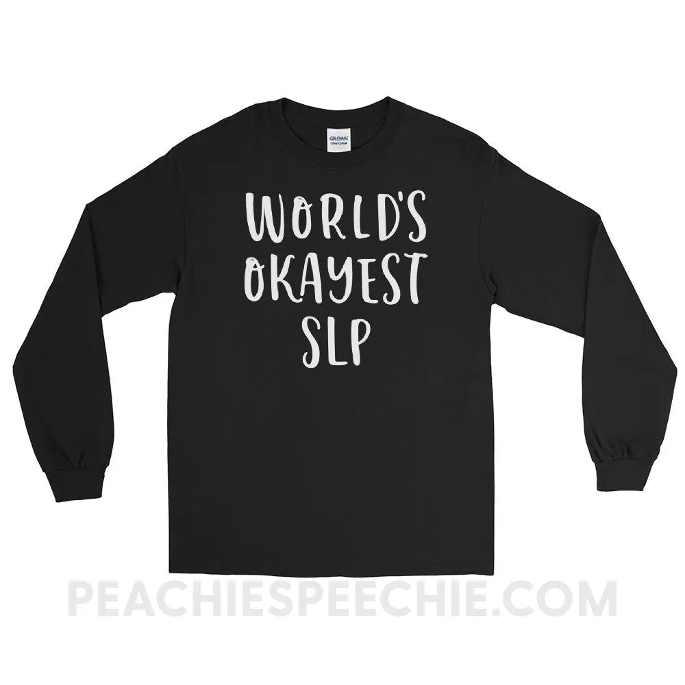 World’s Okayest SLP Long Sleeve Tee - Black / S T - Shirts & Tops peachiespeechie.com
