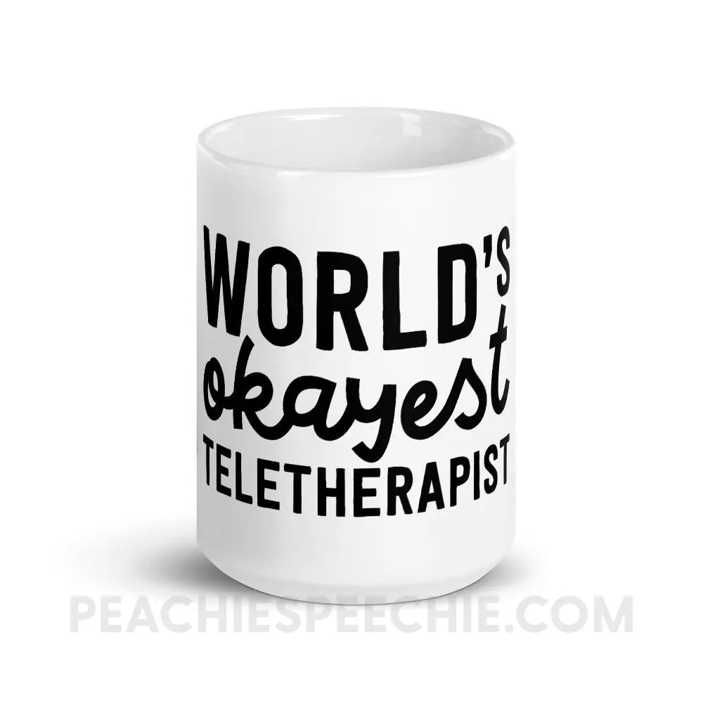 World’s Okayest Teletherapist Coffee Mug - Mugs peachiespeechie.com