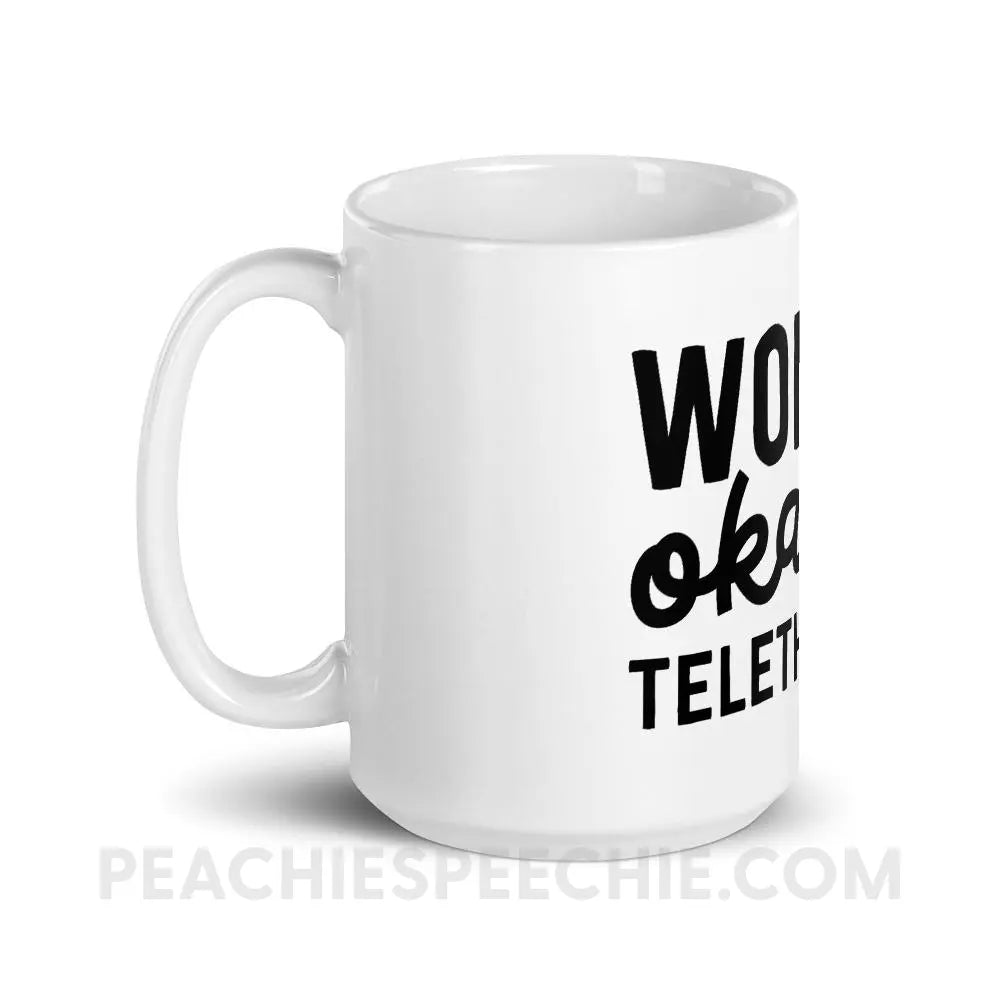 World’s Okayest Teletherapist Coffee Mug - Mugs peachiespeechie.com