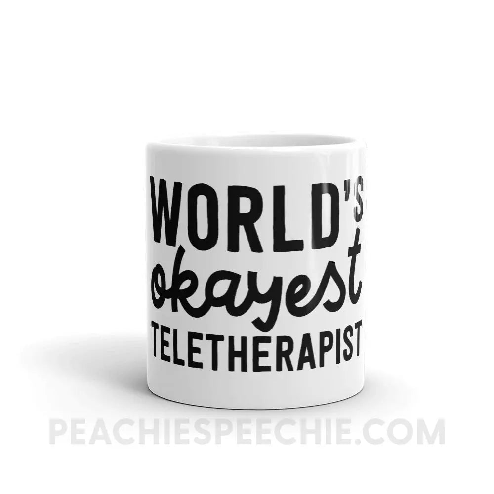 World’s Okayest Teletherapist Coffee Mug - Mugs peachiespeechie.com