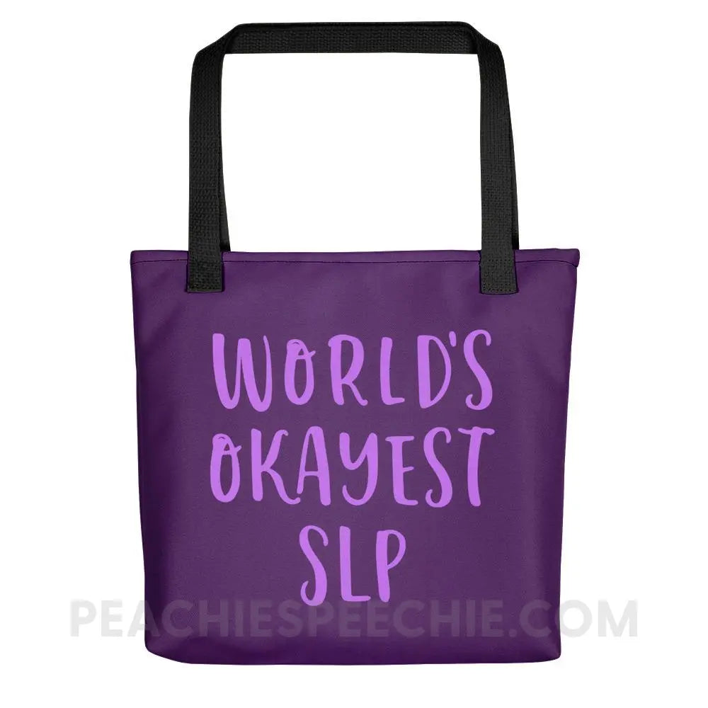 World’s Okayest SLP Tote Bag - Black - Bags peachiespeechie.com
