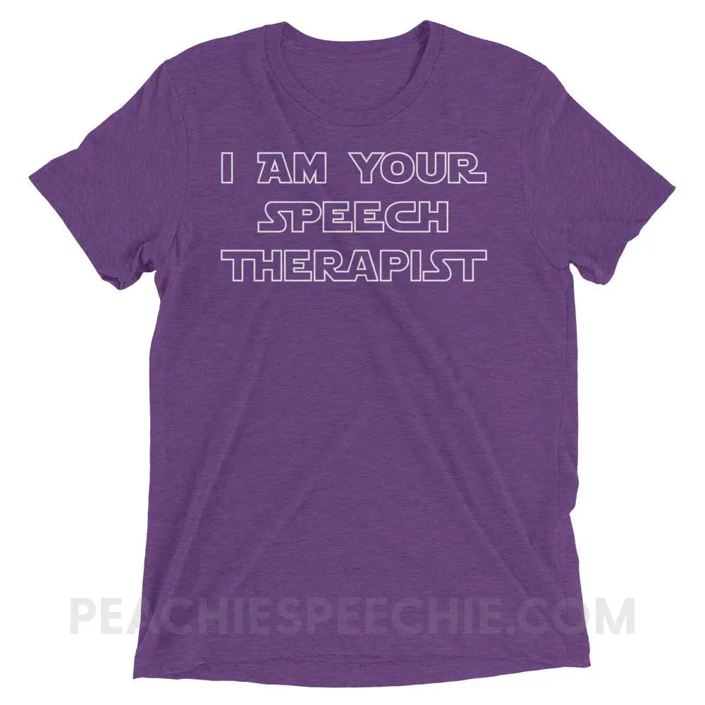 I Am Your Speech Therapist Tri-Blend Tee - Purple Triblend / XS - T-Shirts & Tops peachiespeechie.com