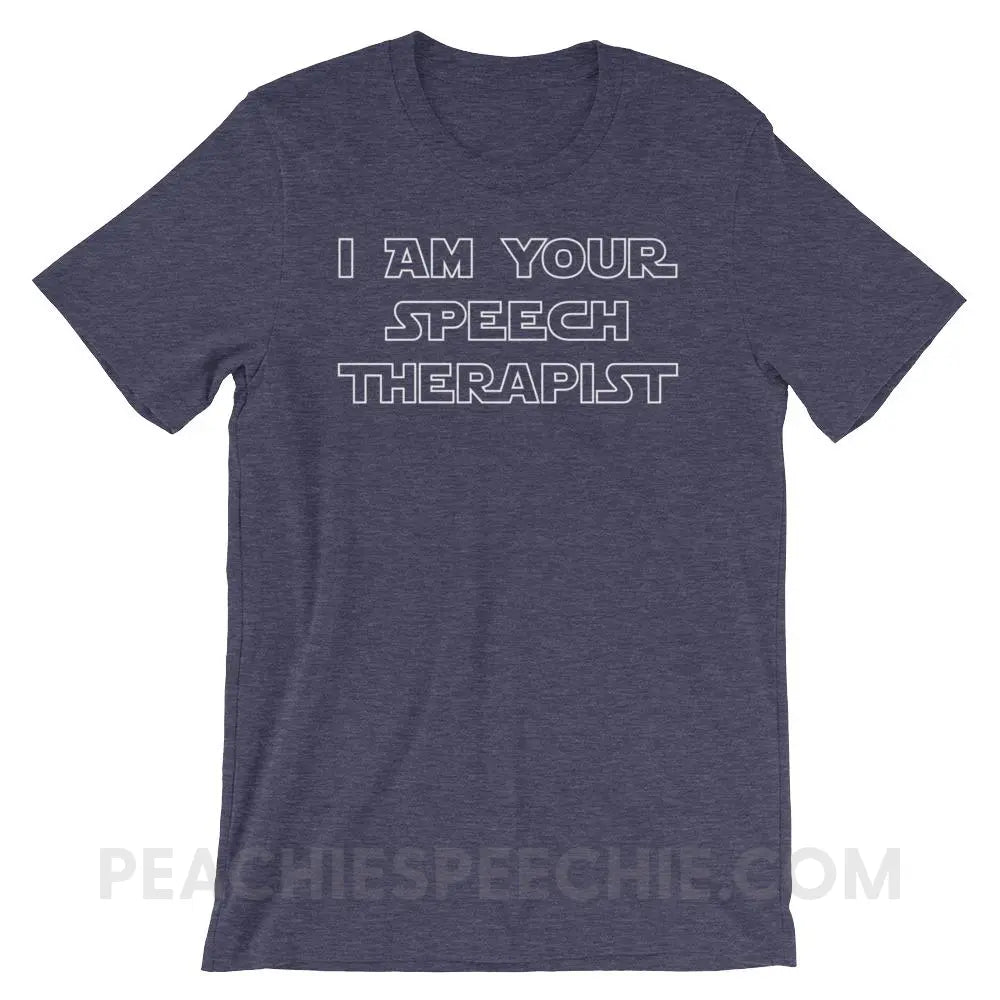 I Am Your Speech Therapist Premium Soft Tee - Heather Midnight Navy / XS - T-Shirts & Tops peachiespeechie.com