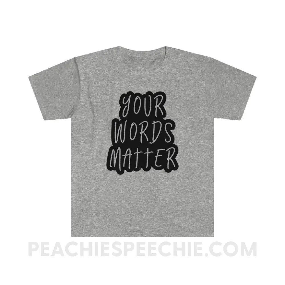 Your Words Matter Cloud Classic Tee - Sport Grey / S - T-Shirt peachiespeechie.com