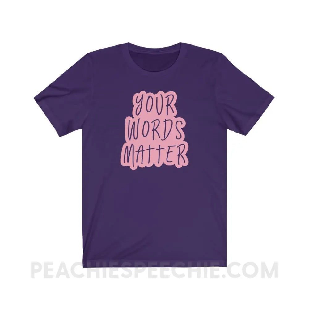 Your Words Matter Cloud Premium Soft Tee - Team Purple / S - T-Shirt peachiespeechie.com