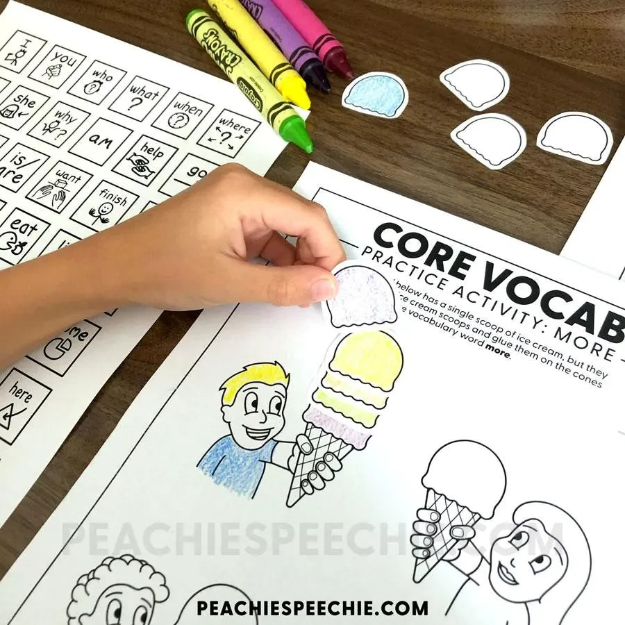 Core Vocabulary Workbook - Materials peachiespeechie.com