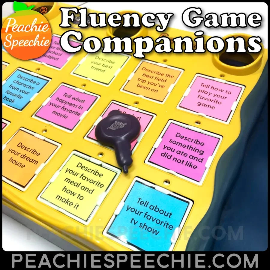 Fluency Game Companions - Materials peachiespeechie.com