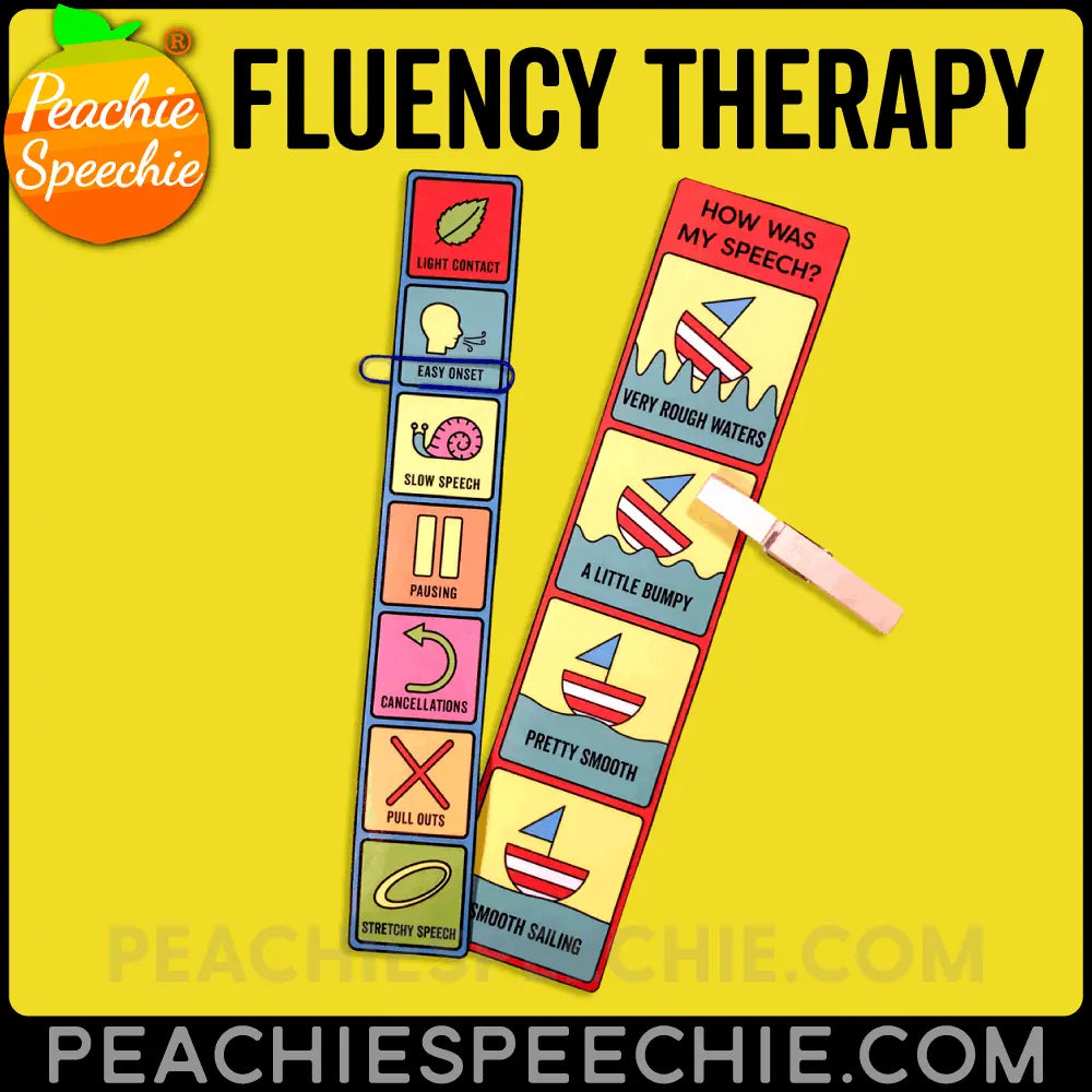 Fluency Therapy Activities BUNDLE (Stuttering Therapy) - Materials peachiespeechie.com