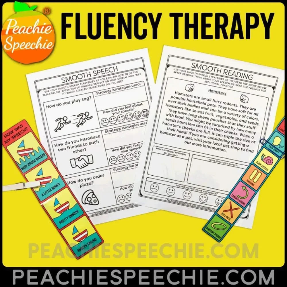 Fluency Therapy Activities (Stuttering Therapy) - Materials peachiespeechie.com