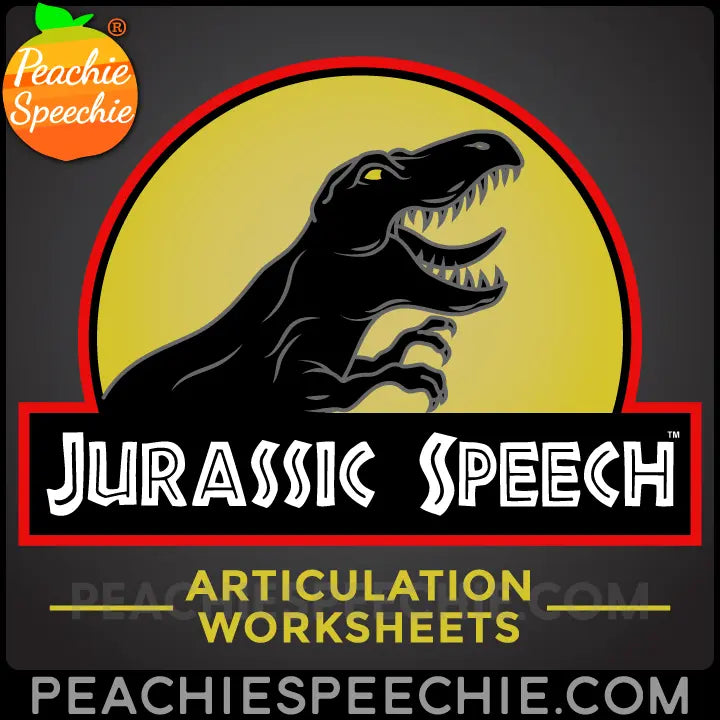 Jurassic Speech™ Dinosaur Articulation Worksheets - Materials peachiespeechie.com