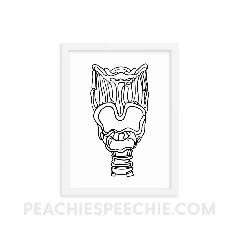 Larynx Framed Poster - White / 12×16 - Posters peachiespeechie.com