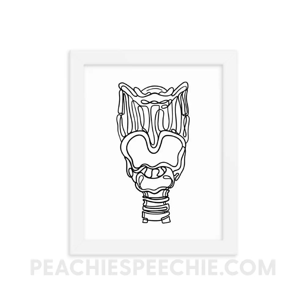 Larynx Framed Poster - White / 8×10 - Posters peachiespeechie.com