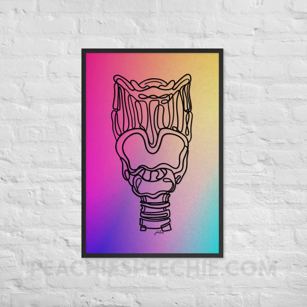 Larynx Gradient Colors Framed Poster - Black / 24″×36″ - peachiespeechie.com