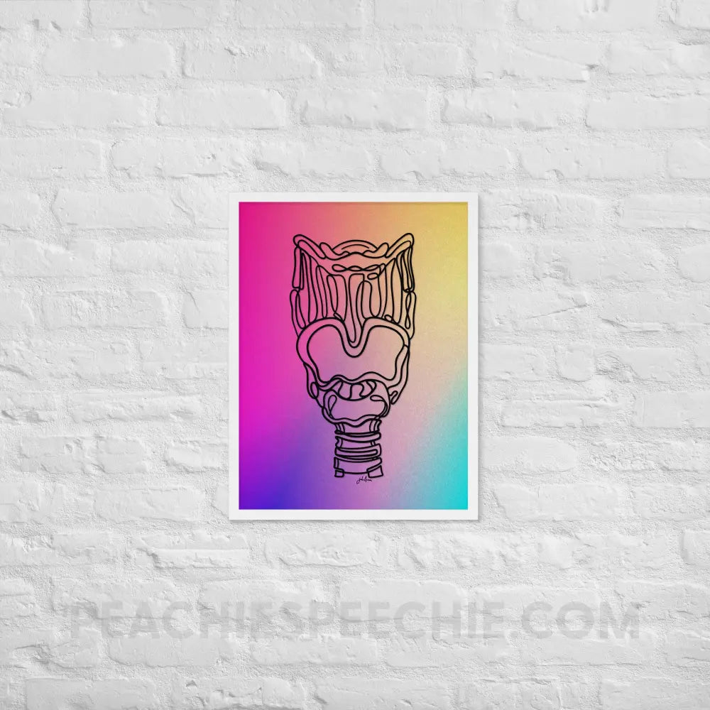 Larynx Gradient Colors Framed Poster - White / 18″×24″ - peachiespeechie.com