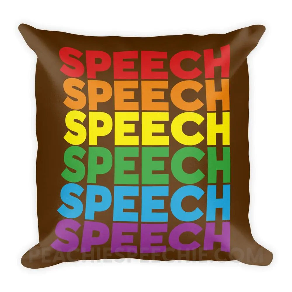 Rainbow Speech Throw Pillow - 18×18 - Pillows peachiespeechie.com