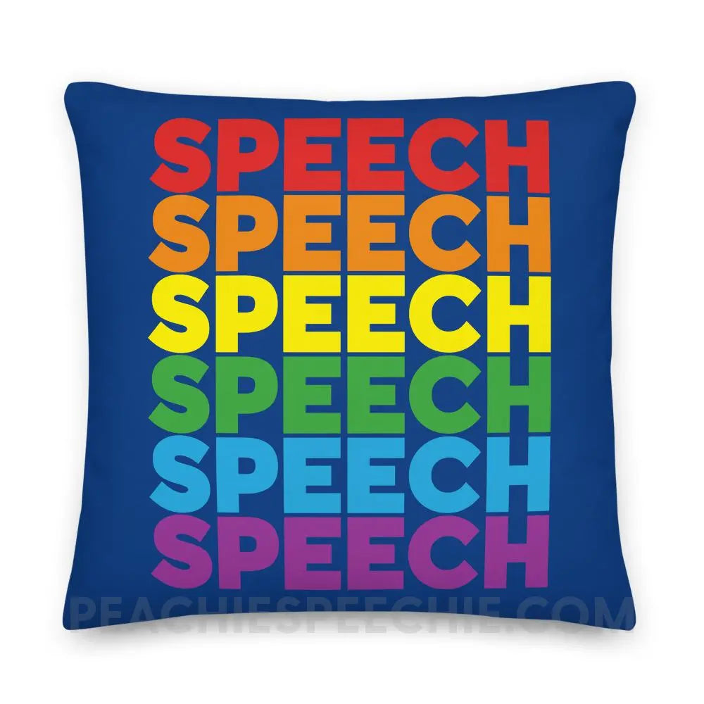 Rainbow Speech Throw Pillow - 22×22 - Pillows peachiespeechie.com