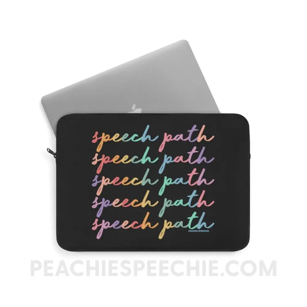 Speech Path Script Laptop Sleeve - peachiespeechie.com