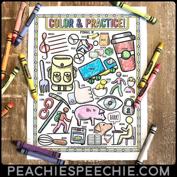 Speech Sound Coloring Pages: Articulation Book - Materials peachiespeechie.com