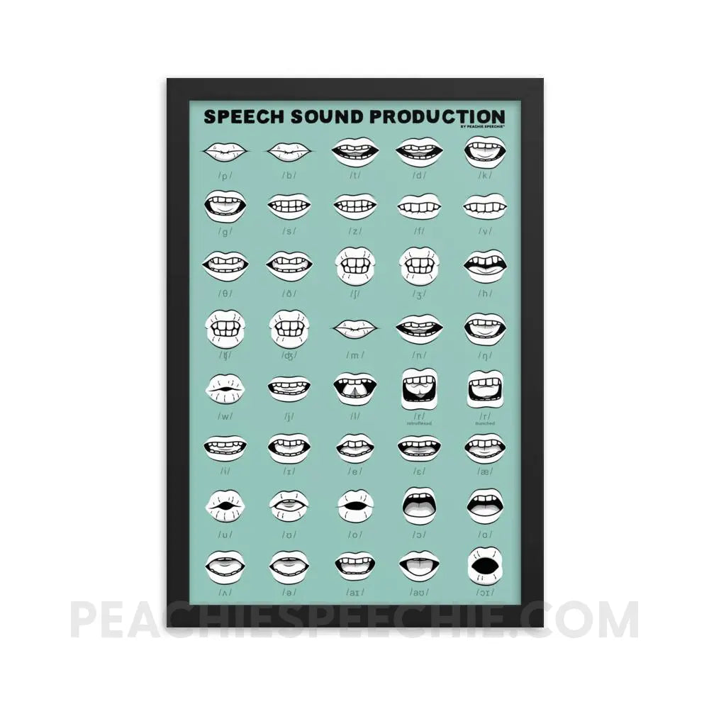 Speech Sound Production Framed Poster - 12×18 - Posters peachiespeechie.com