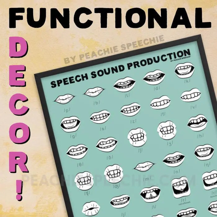 Speech Sound Production Framed Poster - Posters peachiespeechie.com