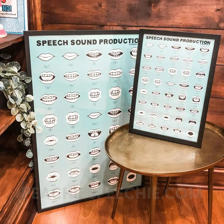 Speech Sound Production Framed Poster - Posters peachiespeechie.com