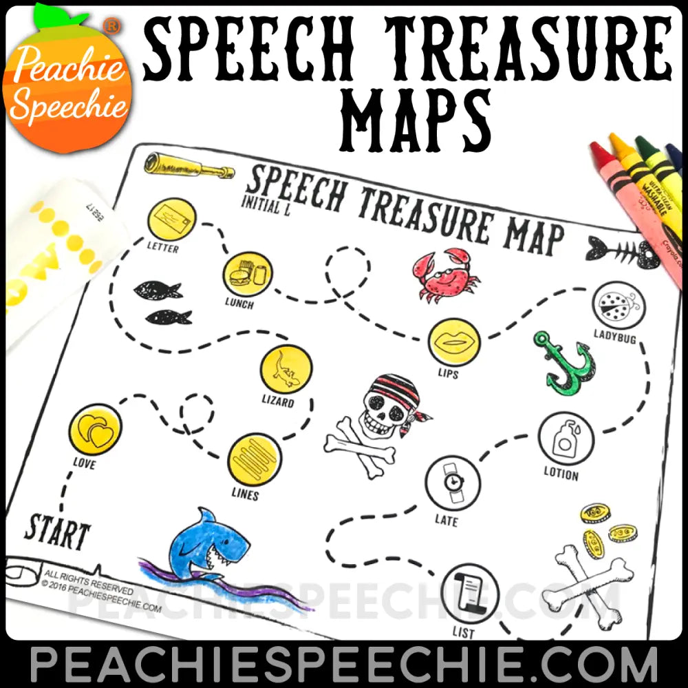 Speech Treasure Maps - Materials peachiespeechie.com