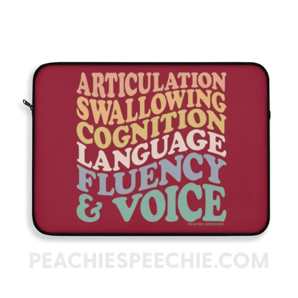 Wavy Speech Stuff Laptop Sleeve - 15 - peachiespeechie.com